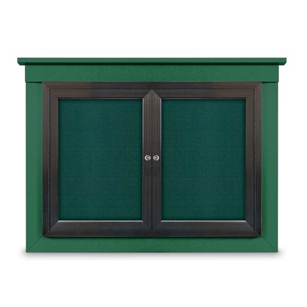 24"x36" 1-Door Enclosed Outdoor Letterboard, Hdr, Black Felt/Satin